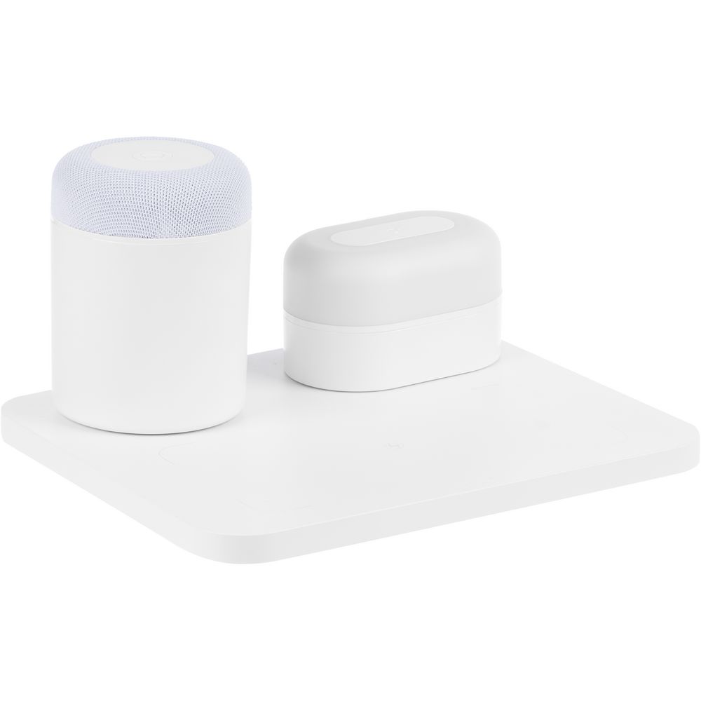 Станция беспроводной зарядки с колонкой и ночником Trilogy фото на сайте Print Logo.