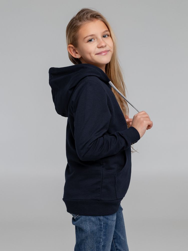 Толстовка с капюшоном детская Kirenga Kids, темно-синяя, 10 лет