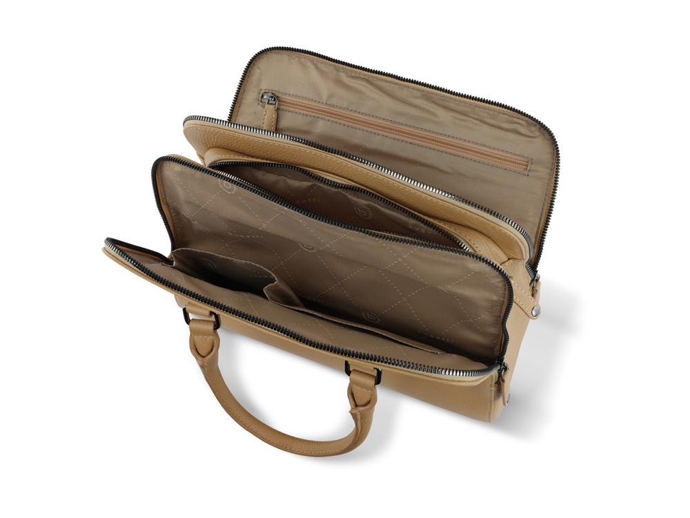 Сумка женская BUGATTI ЭЛЬЗА | ELSA, песочного цвета, воловья кожа/полиэстер, 32х13х22 см