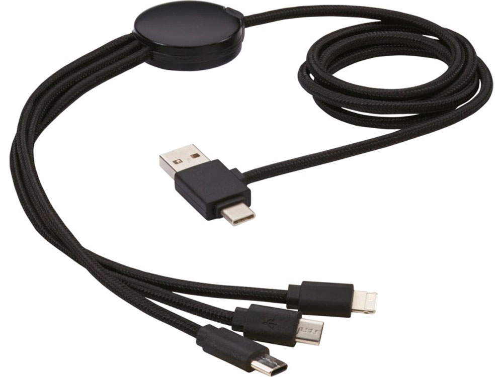 Зарядный кабель 5-в-1 Gleam с подсветкой с логотипом  | Print Logo