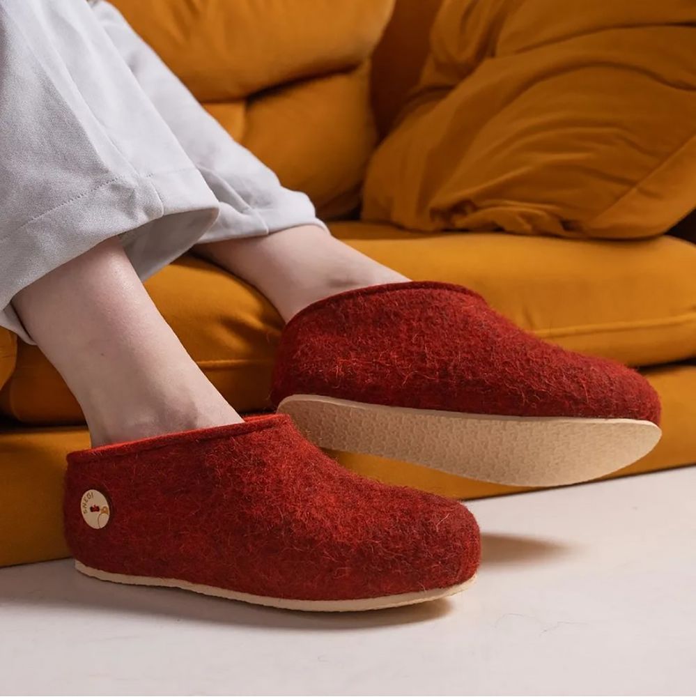 Домашние валенки Cant, красно-коричневые (терракот), размер 47