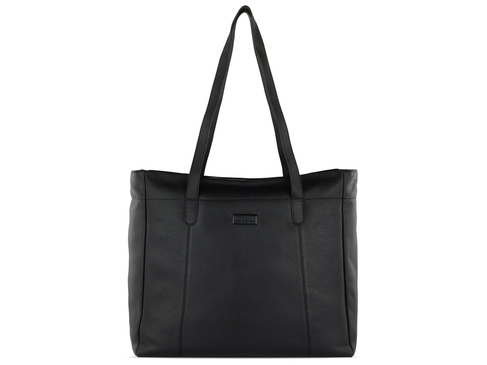 Сумка дорожная женская BUGATTI Elsa, чёрная, воловья кожа/полиэстер, 57х15х37 см