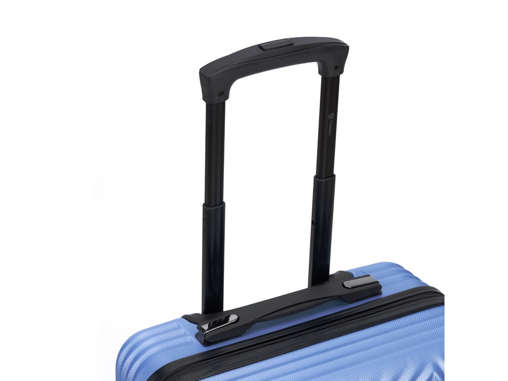 Чемодан TORBER ЛАМА, синий, ABS-пластик, 38 х 21 х 55 см, 37 л