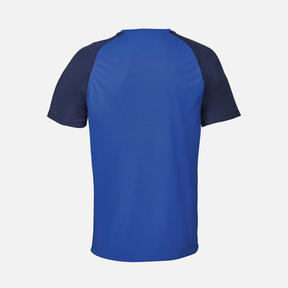 Футболка спортивная унисекс Vortex, темно-синяя с ярко-синим, размер L