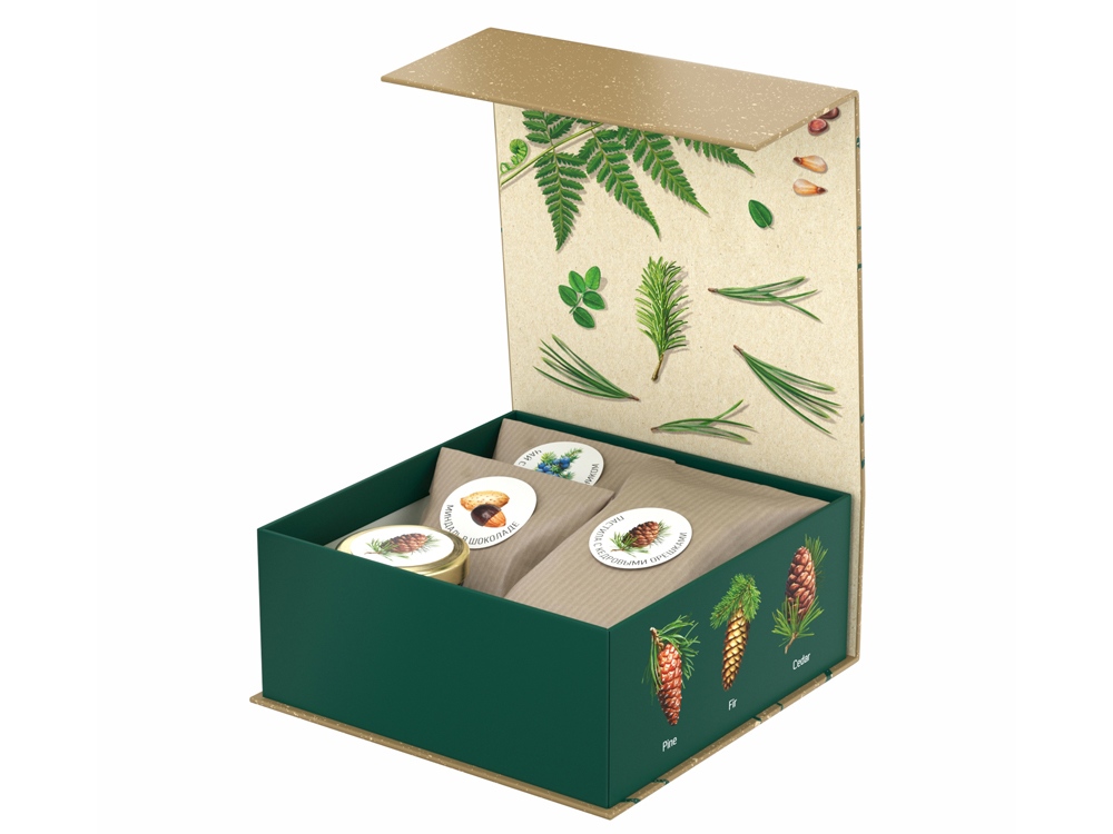 Подарочный набор c чаем С сосновым годом! с логотипом СУГРЕВЪ | Print Logo