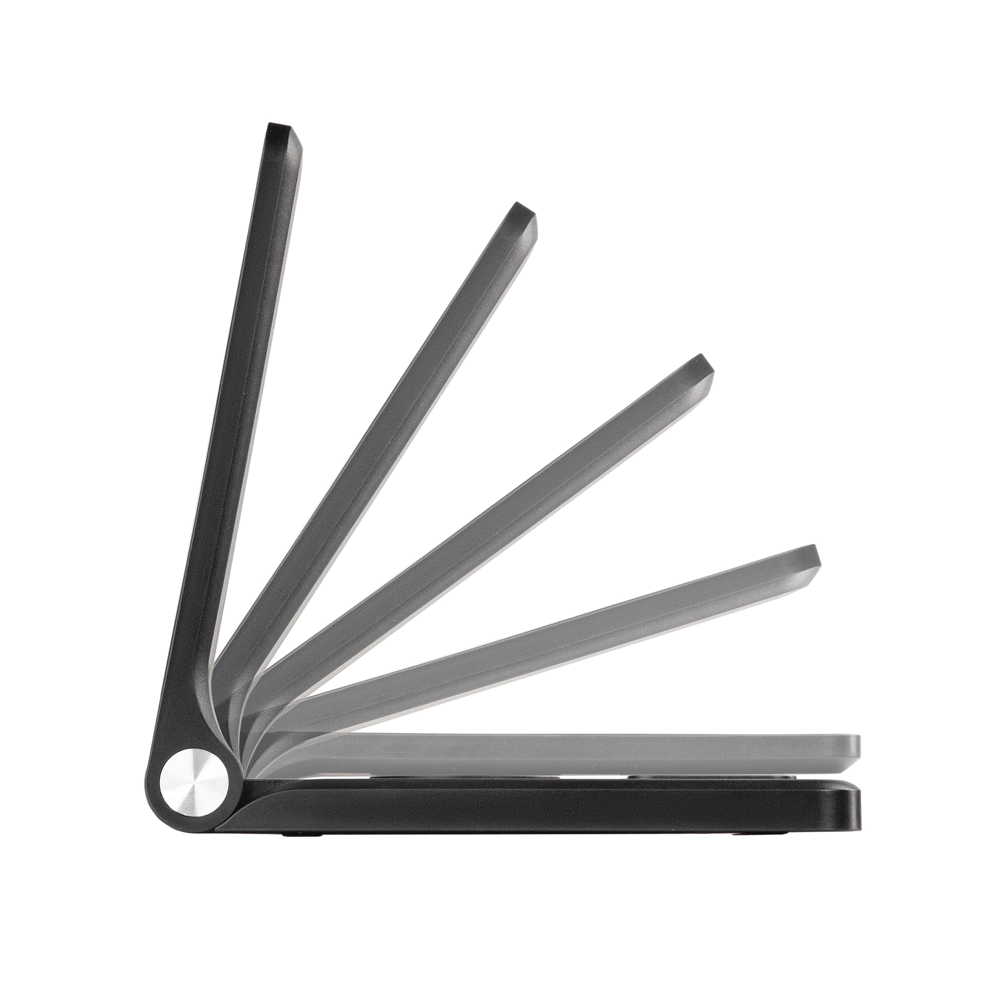 Складная беспроводная (15W) зарядная станция "Clap" с подсветкой логотипа и подставкой для смартфона, черный