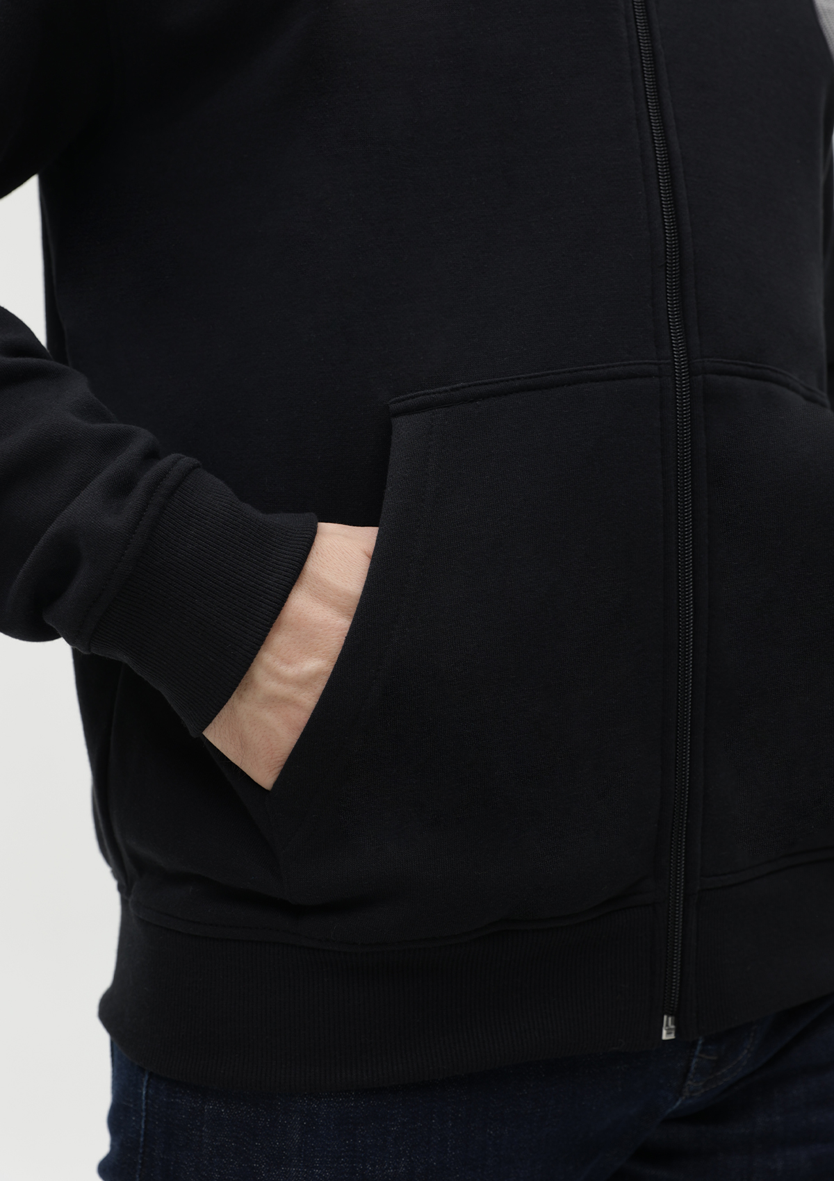 Толстовка мужская STAN с капюшоном на молнии футер с начёсом 280, 17, Чёрный,  (20)  (48/M)