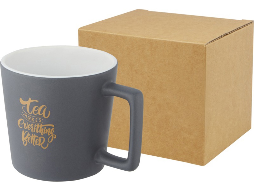 Cali Керамическая кружка объемом 370 мл с матовой отделкой - Белый / Matted Grey