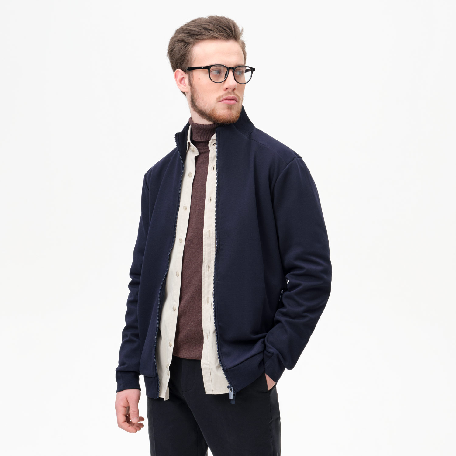 Толстовка на молнии Астин (Astin) черная, размер XXXL фото на сайте Print Logo.