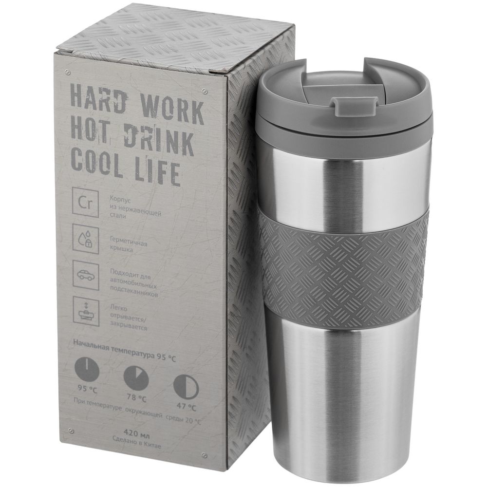 Термостакан Hard Work, вакуумный — пример нанесения логотипа (Hard Work) | Print Logo