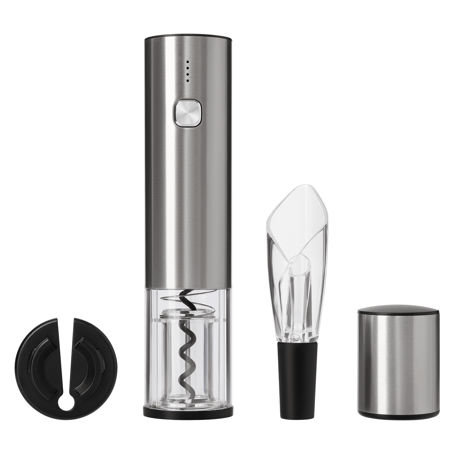 Набор для вина с электрическим штопором Винтаро (Vintaro), серебряный с логотипом Portobello Электроника Кухня | Print Logo