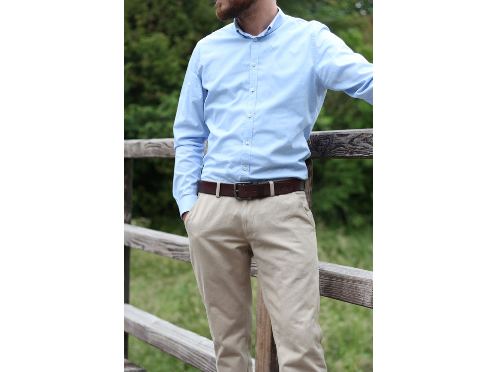 Ремень KLONDIKE Creek, односторонний, натуральная воловья кожа, цвет тёмно-коричневый, 130 х 4 см