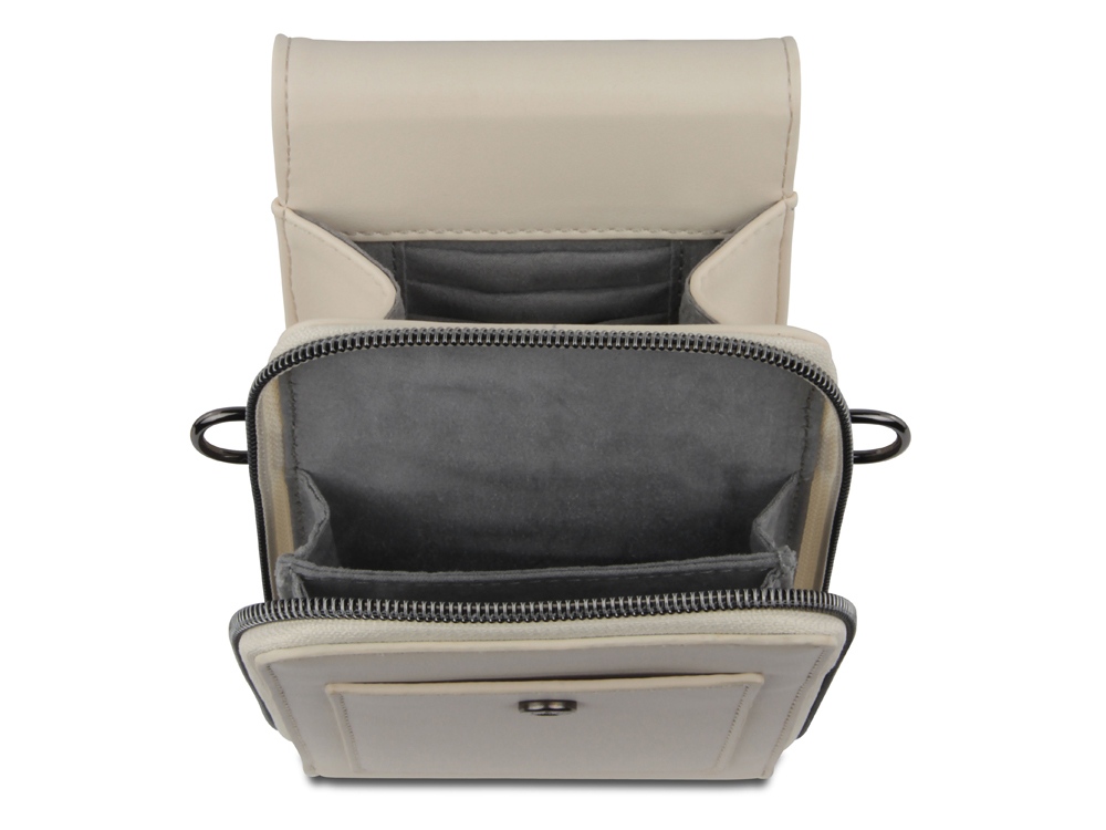 Сумка наплечная BUGATTI АЛМАТА | ALMATA, бежевая, полиуретан, 11х4х19 см