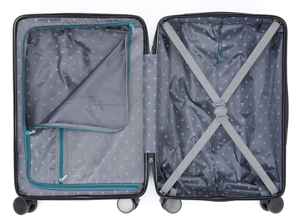 Чемодан TORBER ОНЕГА, зелёный, ABS-пластик, 59,5 х 39,5 х 24 см, 46 л