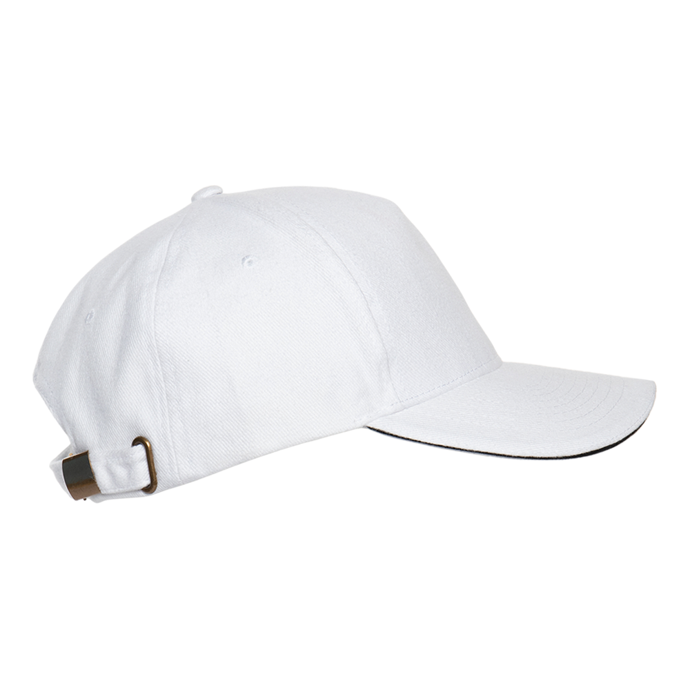 Бейсболка с кантом STAN 5 клиньев хлопок 280, 11K, Белый,  (10/1)  (56-58/ONE SIZE)