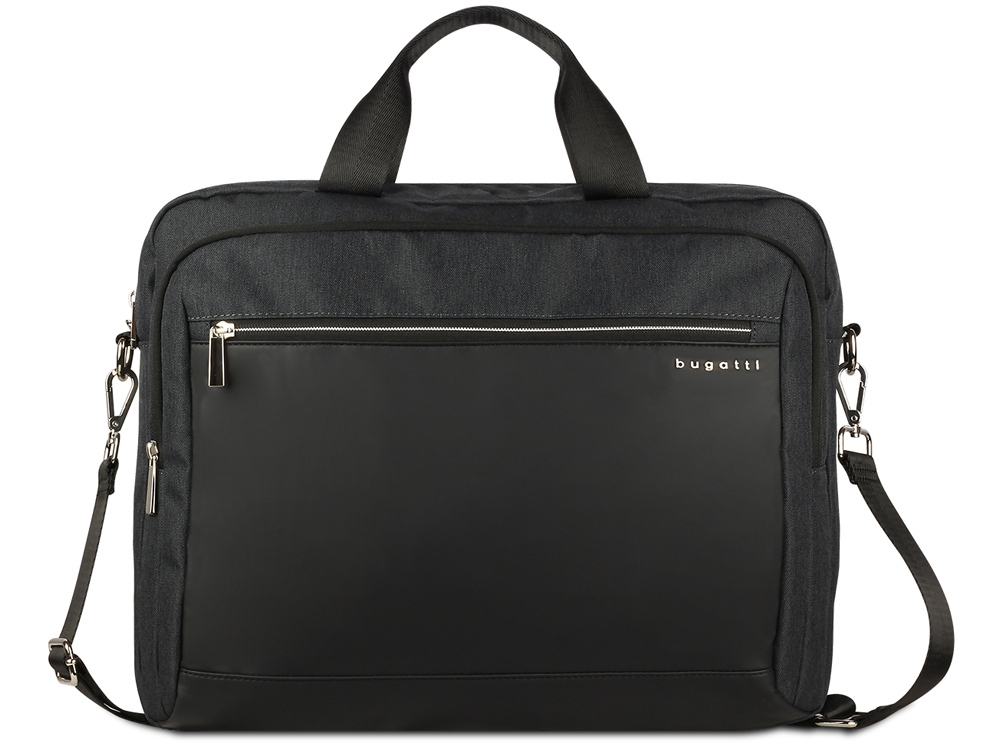 Портфель мужской BUGATTI СЕРА | SERA, антрацитовый, полиэстер, 40х11х34 см, 15 л