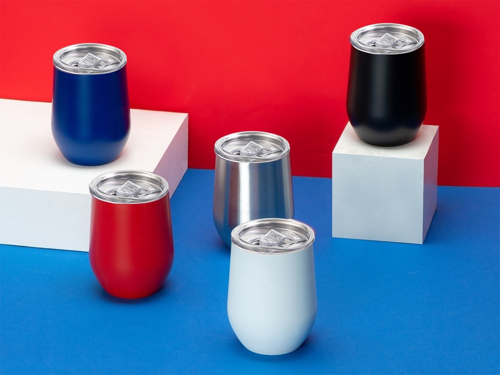 Вакуумная термокружка Sense, непротекаемая крышка, голубой (P)