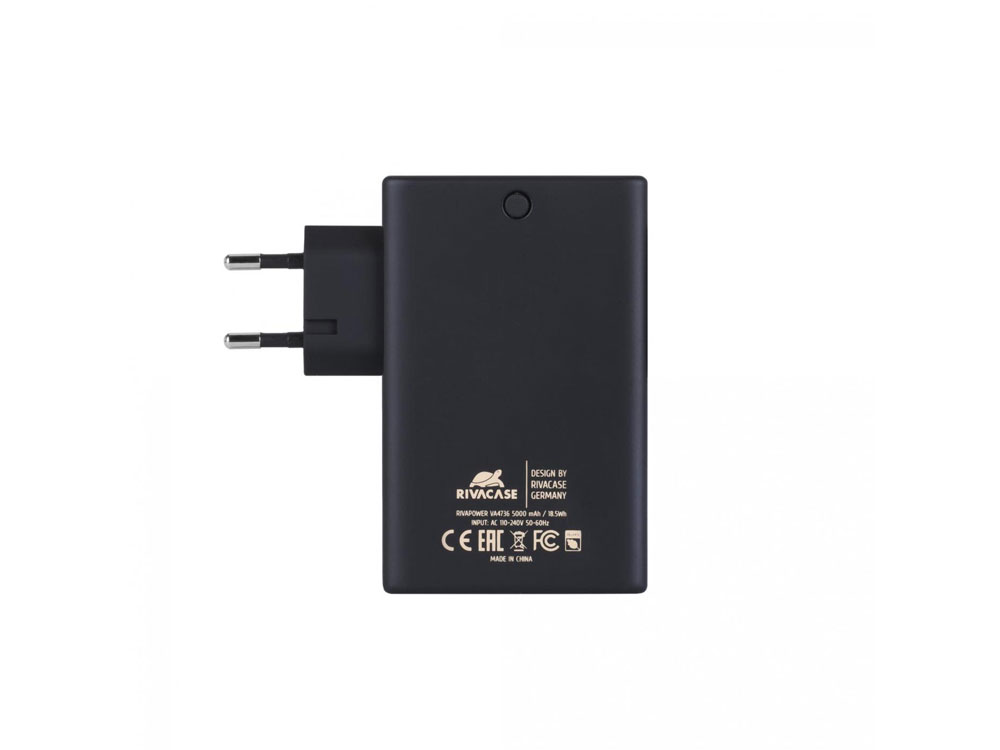 Внешний аккумулятор VA4736 со встроенным зарядным устройством, 5000 mAh, черный