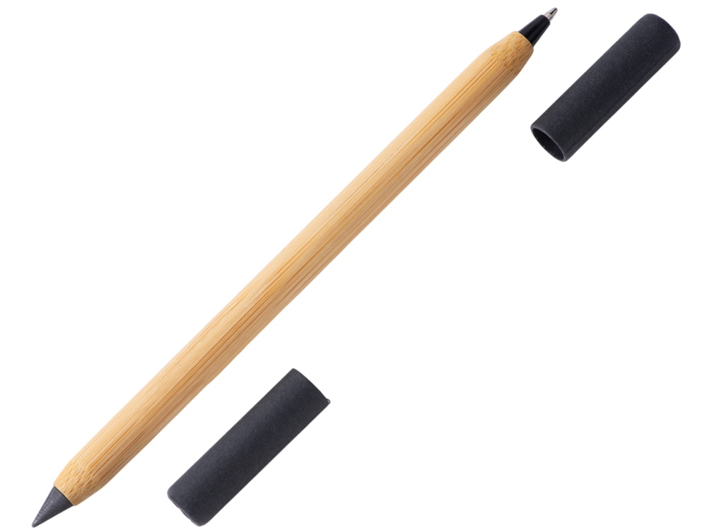 Вечный карандаш и ручка из бамбука Black bamboo с логотипом  | Print Logo