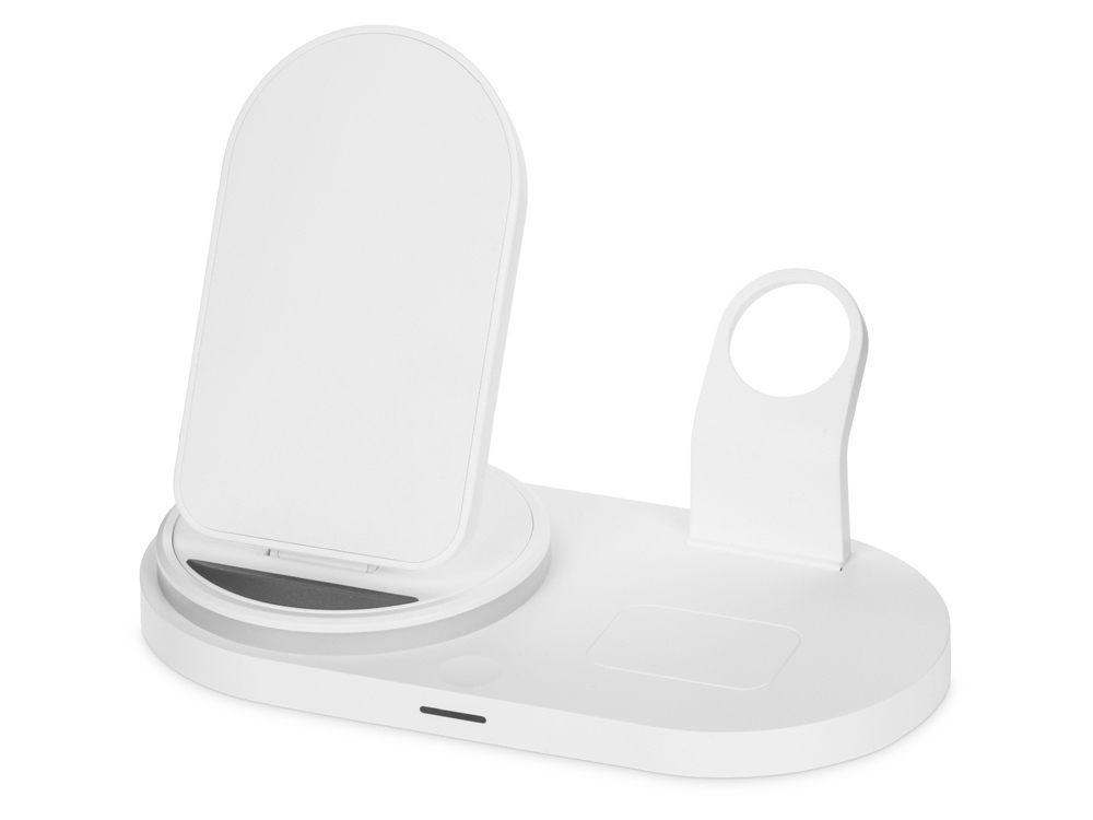 Складная зарядная станция с беспроводной зарядкой Flashport, 15 Вт с логотипом Evolt | Print Logo