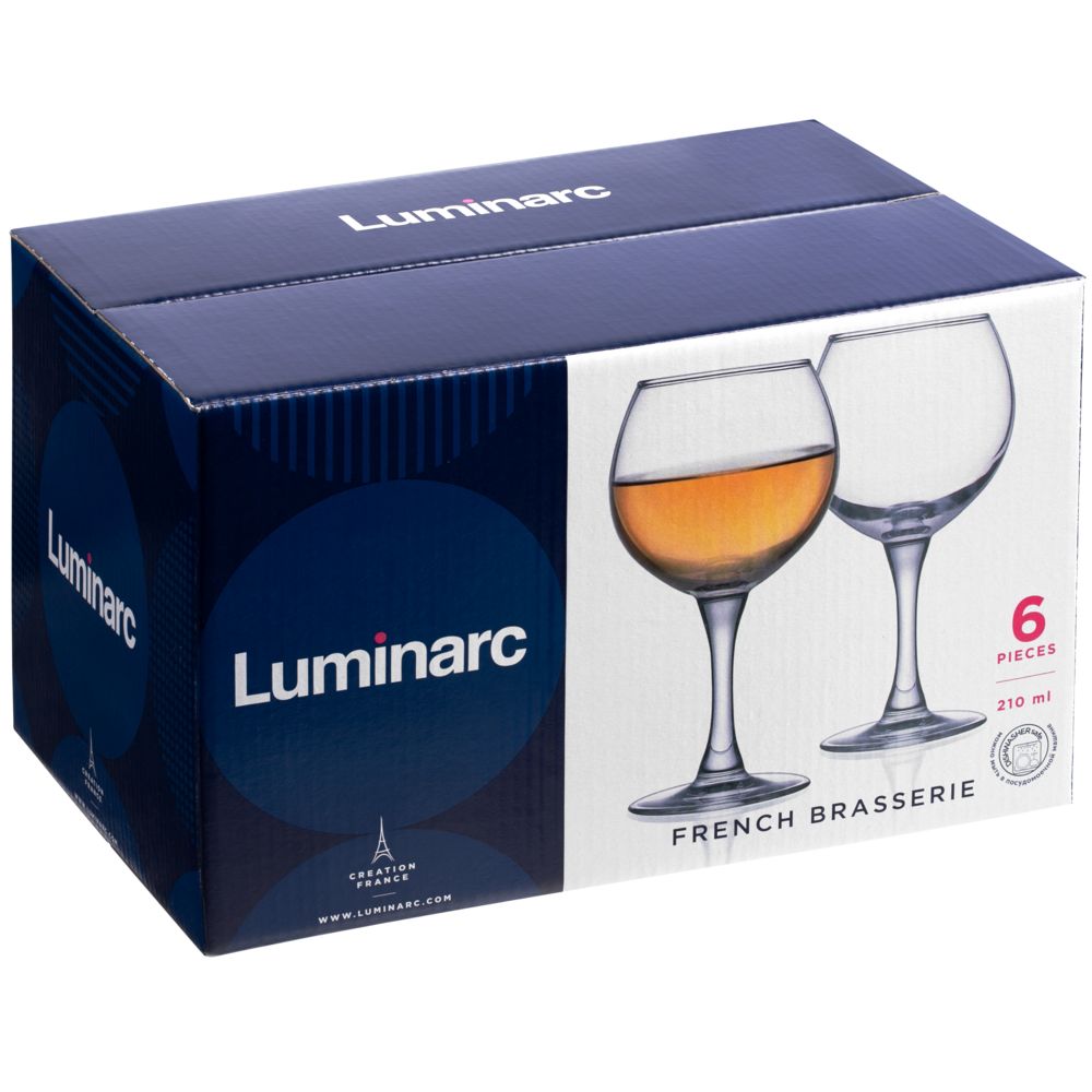 Набор из 6 бокалов для вина «Французский ресторанчик» — пример нанесения логотипа (Luminarc) | Print Logo