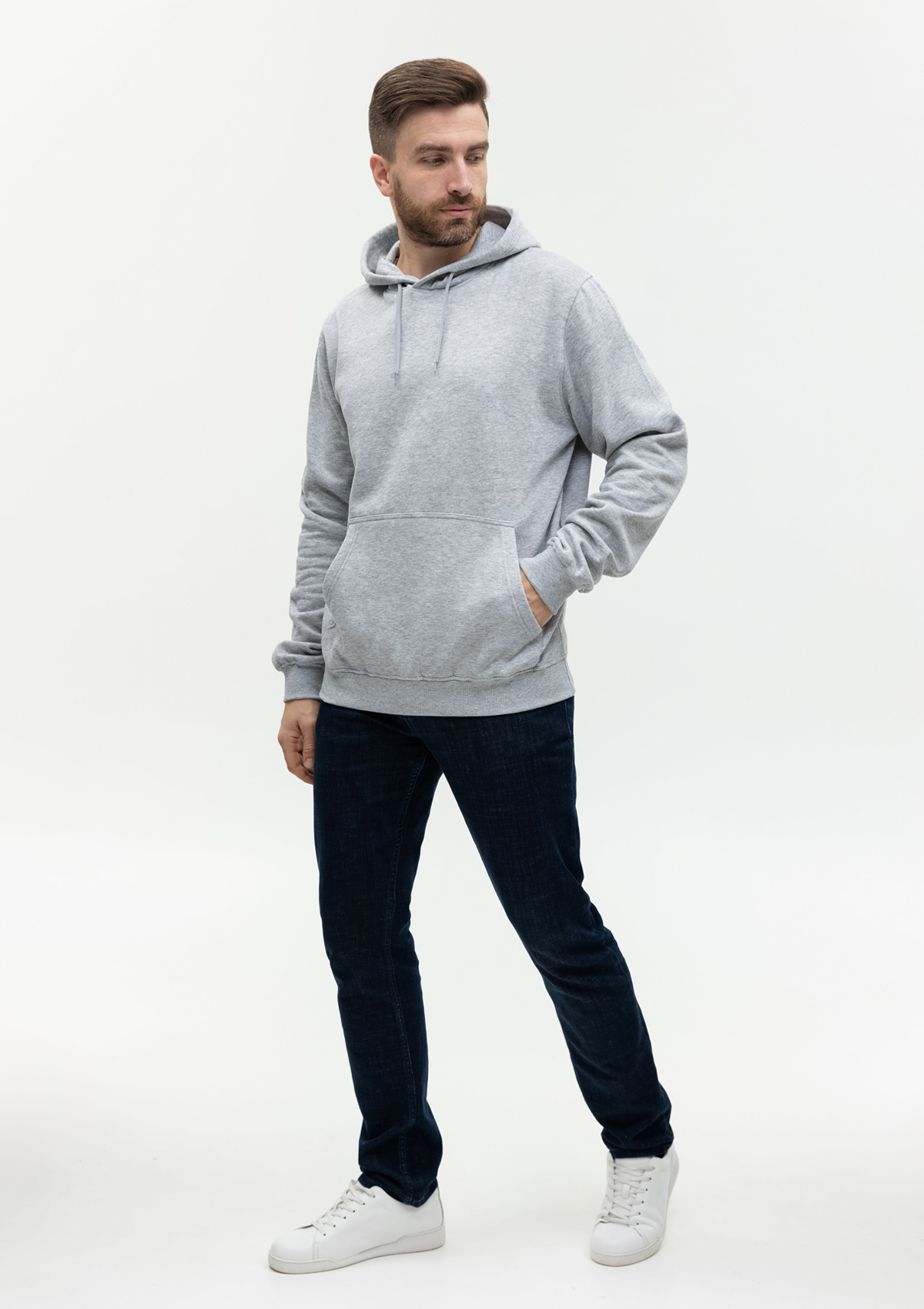 Худи унисекс STAN футер с начёсом 260, 20, Серый меланж,  (50/60)  (56/XXXL)