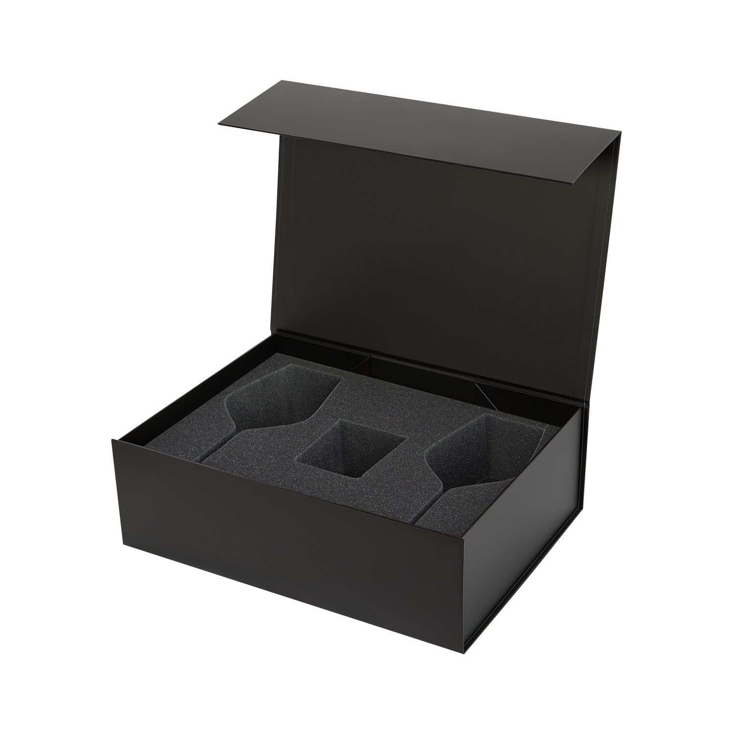 Ложемент под свечу Энигма (Enigma) + 2 бокала для вина в среднюю коробку-трансформер (арт. 695721) — пример нанесения логотипа (Portobello подарочная упаковка) | Print Logo