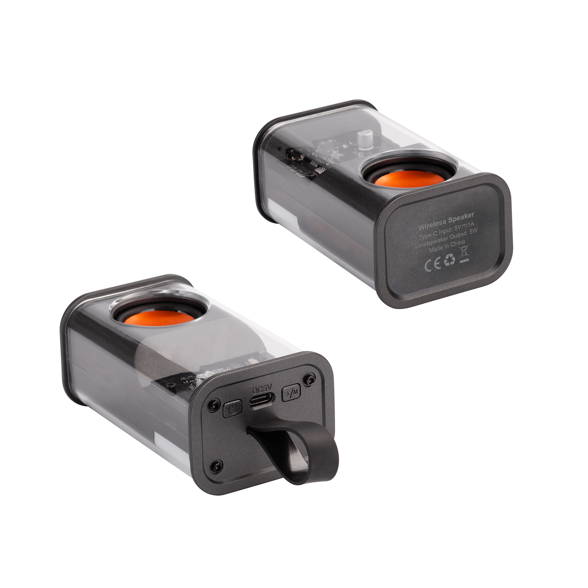 Bluetooth колонка "Hi-Fi" 5Вт с разноцветной подсветкой и прозрачным корпусом фото на сайте Print Logo.