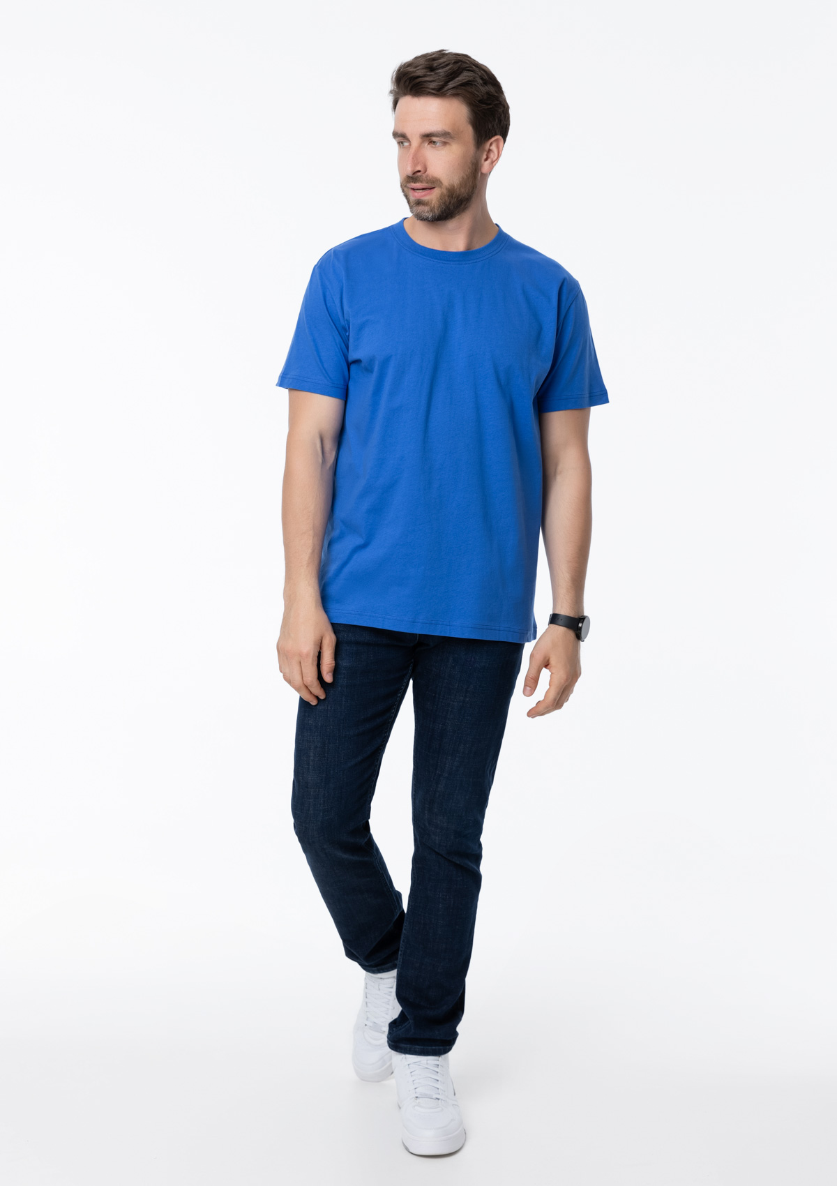 Футболка унисекс хлопок 150, 52, Синий,  (16/1)  (50/L)