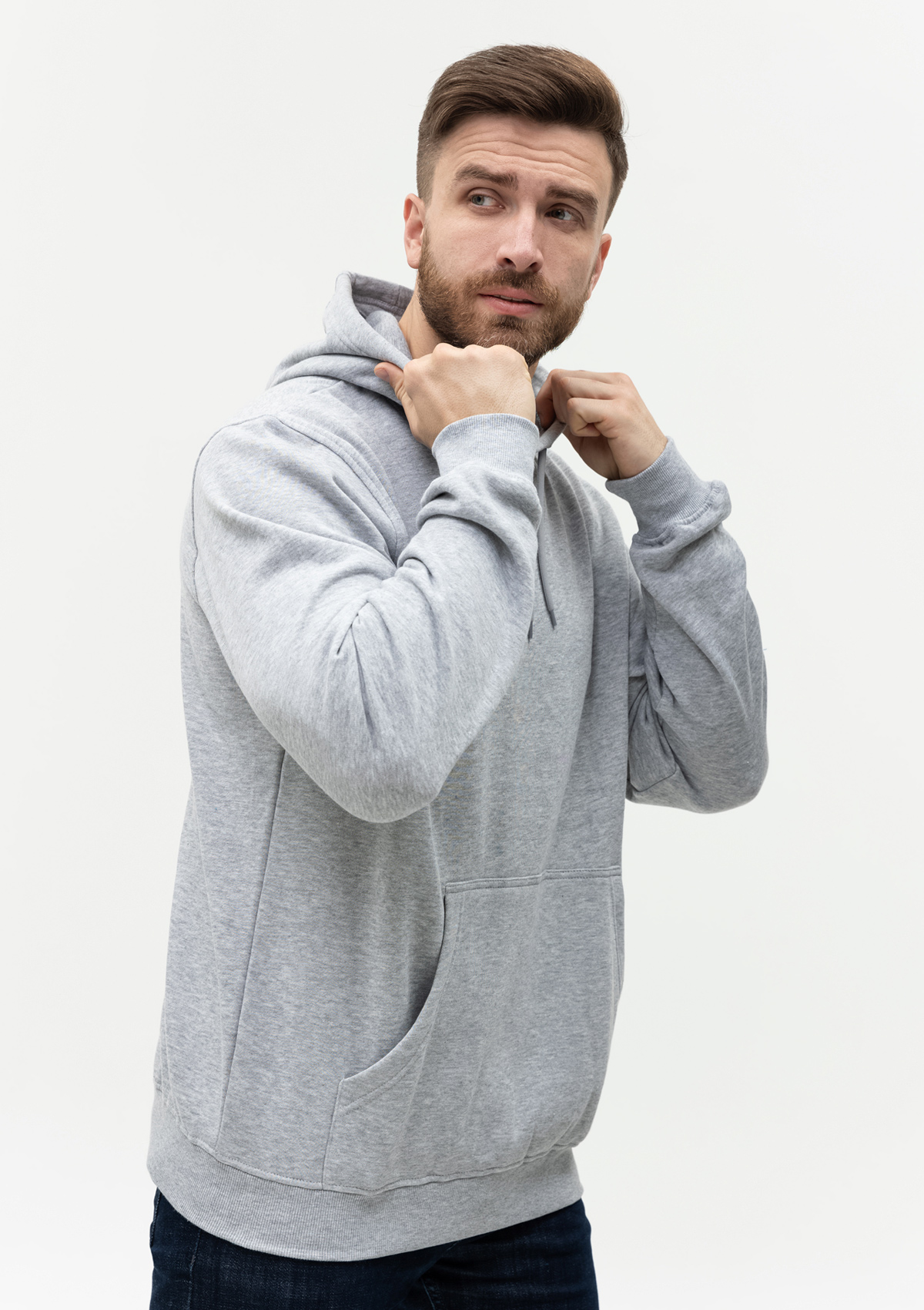 Худи унисекс STAN футер с начёсом 260, 20, Серый меланж,  (50/60)  (56/XXXL)