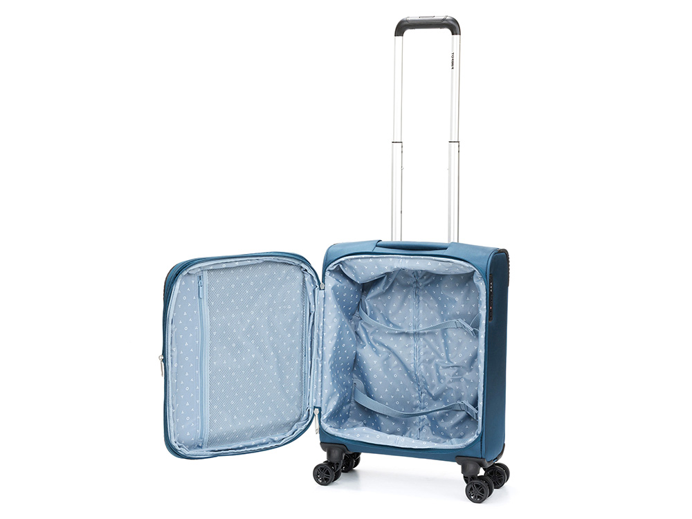 Чемодан TORBER ВИВИ, синий, полиэстер, 39 х 20 х 54 см, 36 л