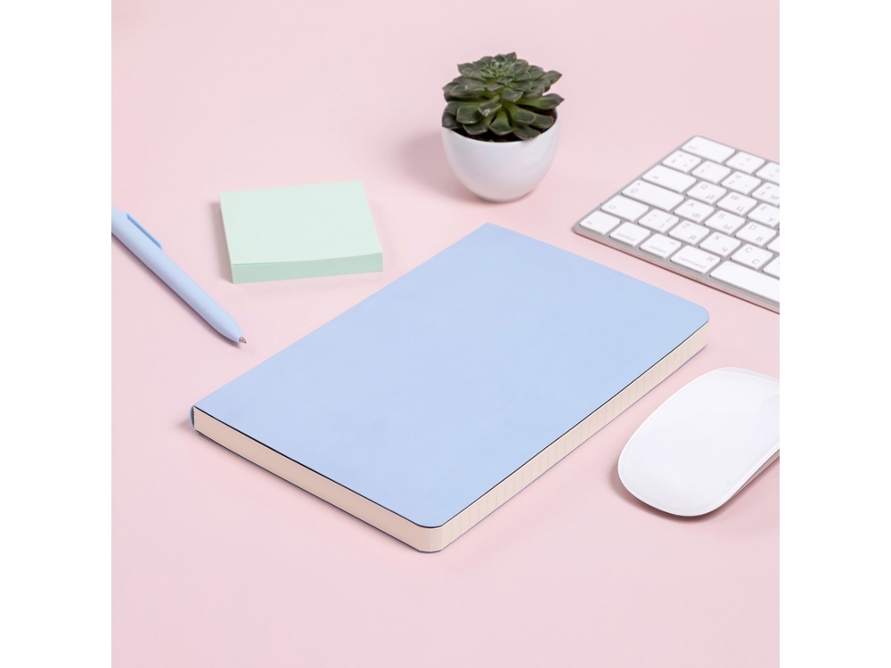 Ежедневник А5 недатированный Megapolis Velvet Flex, зефирный голубой