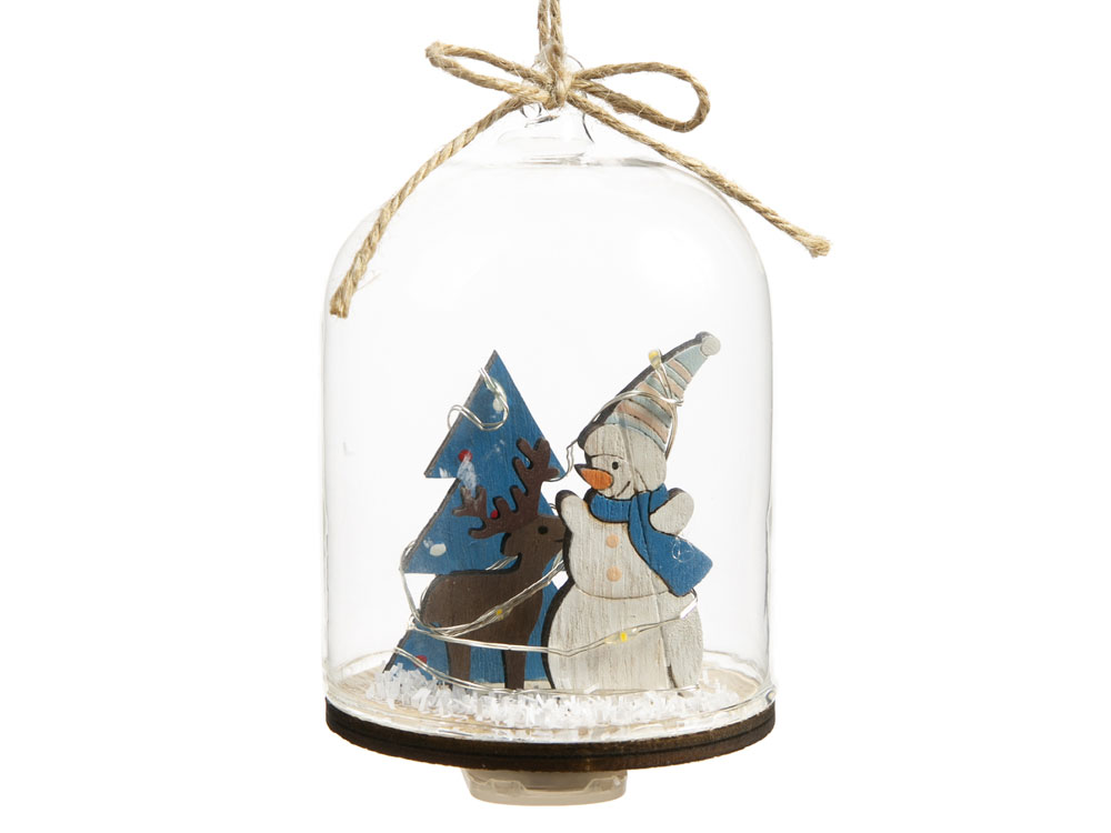 Новогоднее украшение Снеговик в колбе с логотипом  | Print Logo