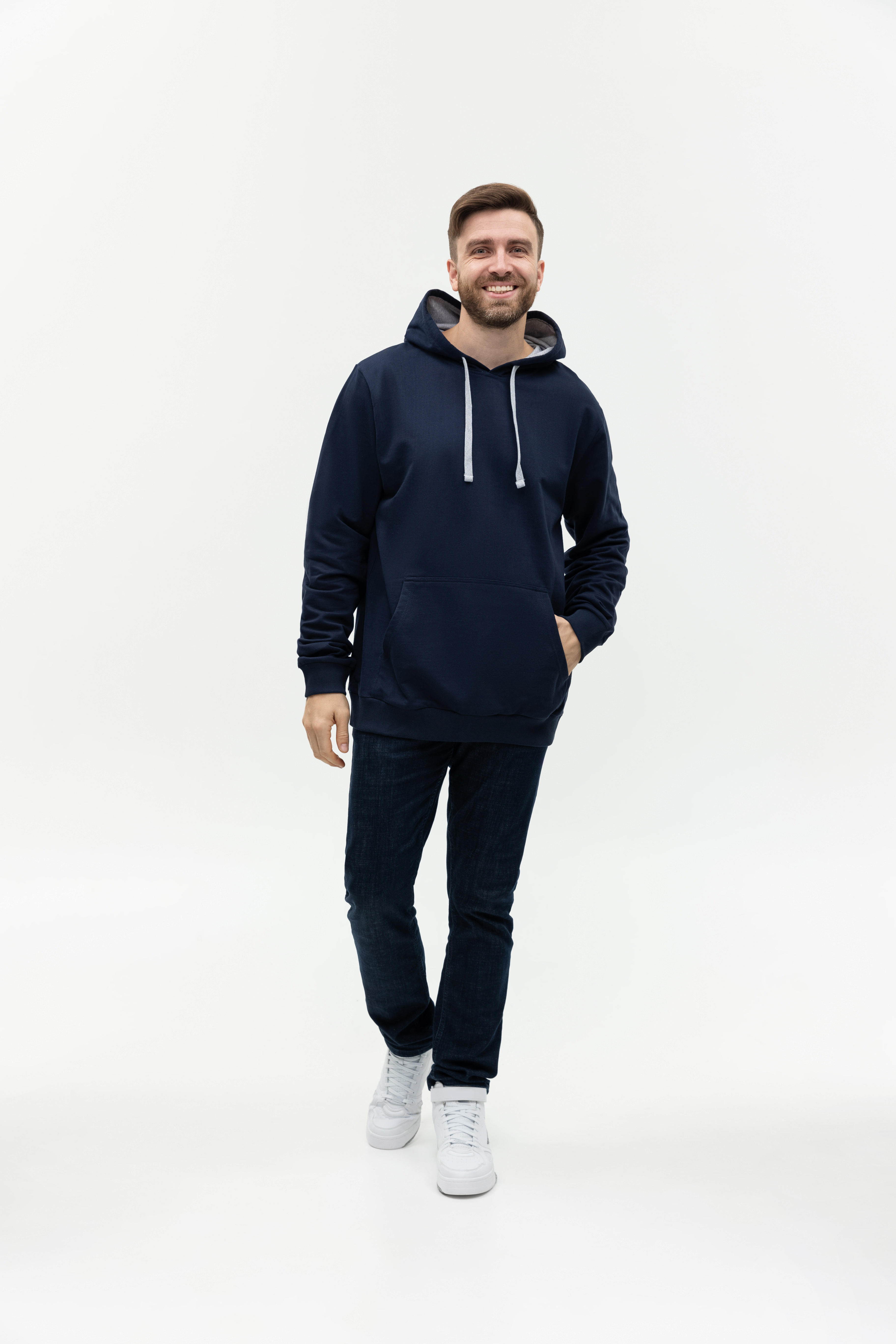 Худи унисекс STAN футер без начёса 260, 23, Тёмно-синий,  (46)  (42/XXS)