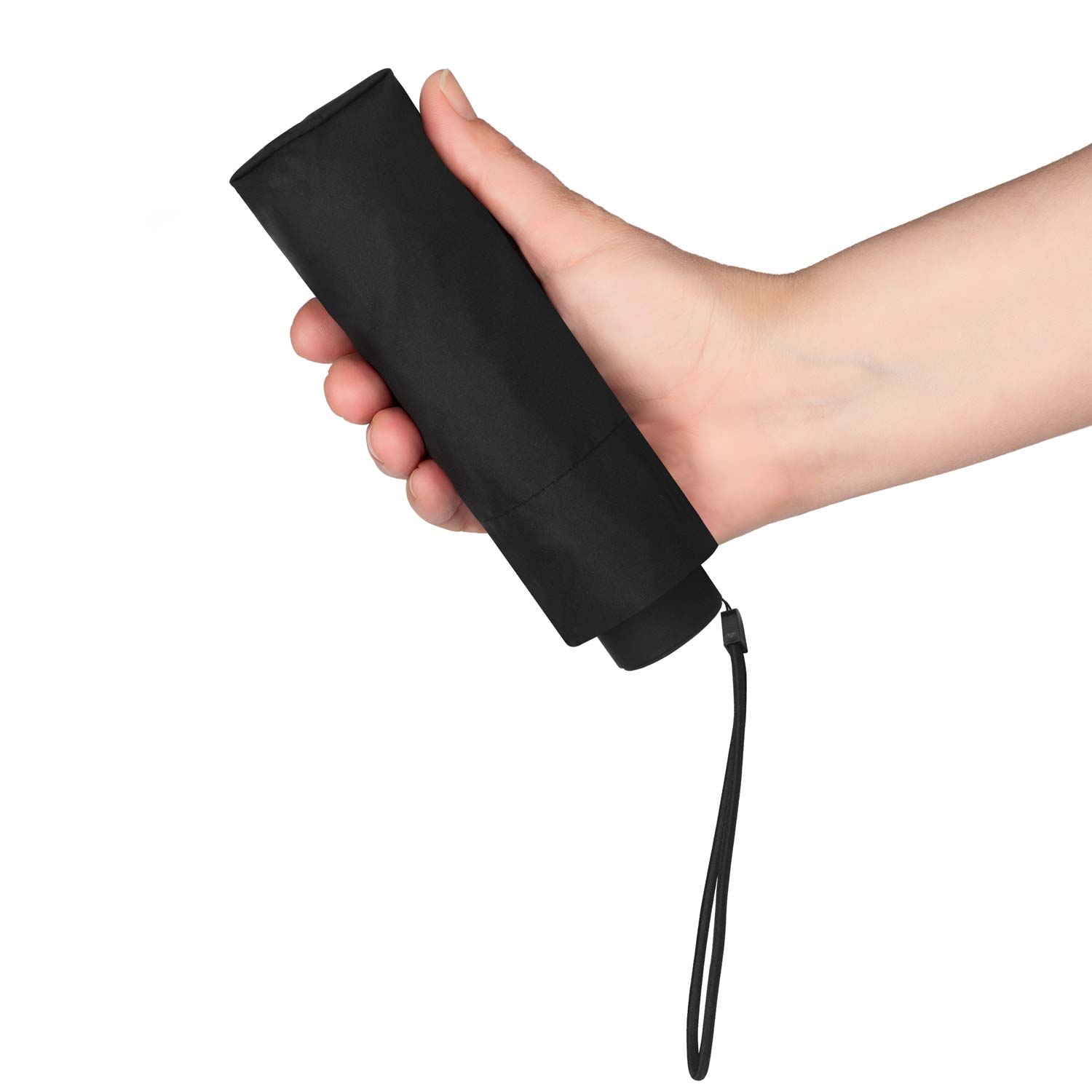 Зонт складной Solana, черный фото на сайте Print Logo.