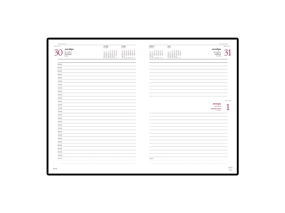 Ежедневник датированный А5 Ideal New 2025, красный