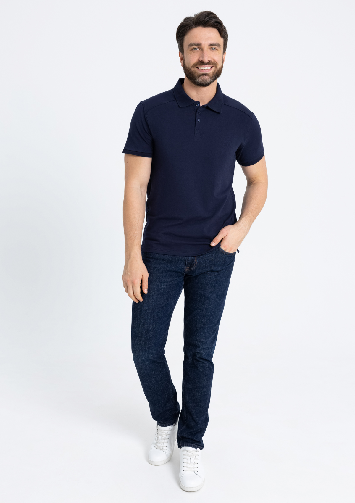 Рубашка поло унисекс STAN хлопок/эластан 200, 05, Тёмно-синий,  (46)  (52/XL)