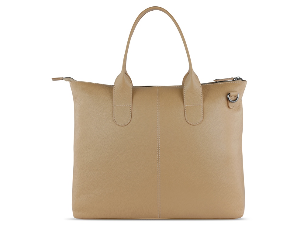 Сумка-шоппер BUGATTI ЭЛЬЗА | ELSA, песочного цвета, воловья кожа/полиэстер, 46х11х31,5 см