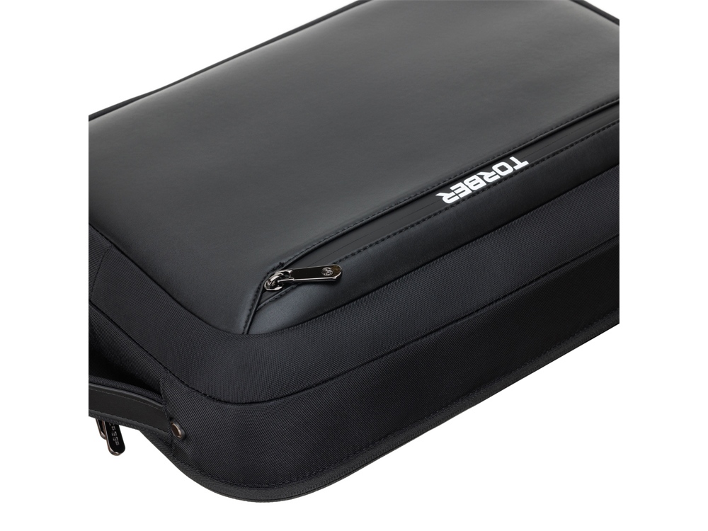 Рюкзак TORBER ВОЯЖ с отделением для ноутбука 15,6'', черный, нейлон/микрофибра, 30x12x42 см, 14л