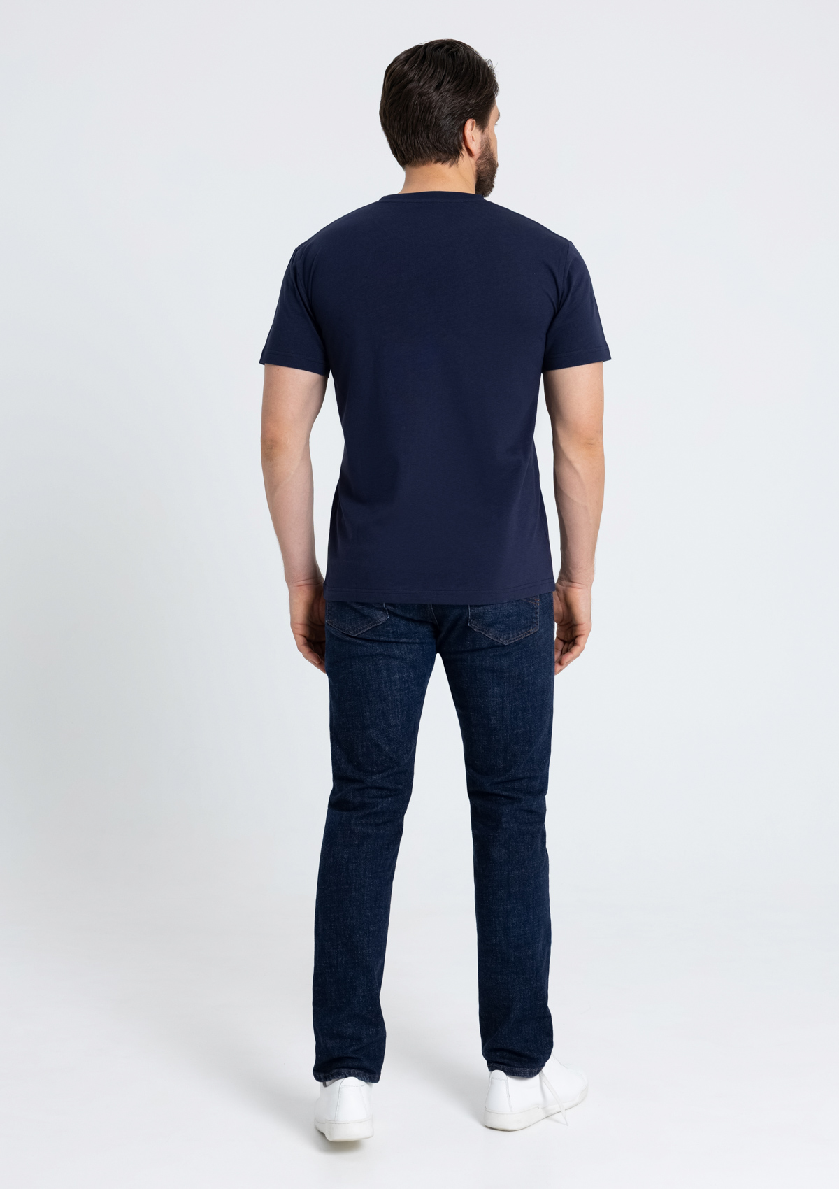 Футболка мужская STAN хлопок 180, 08, Тёмно-синий,  (46)  (48/M)