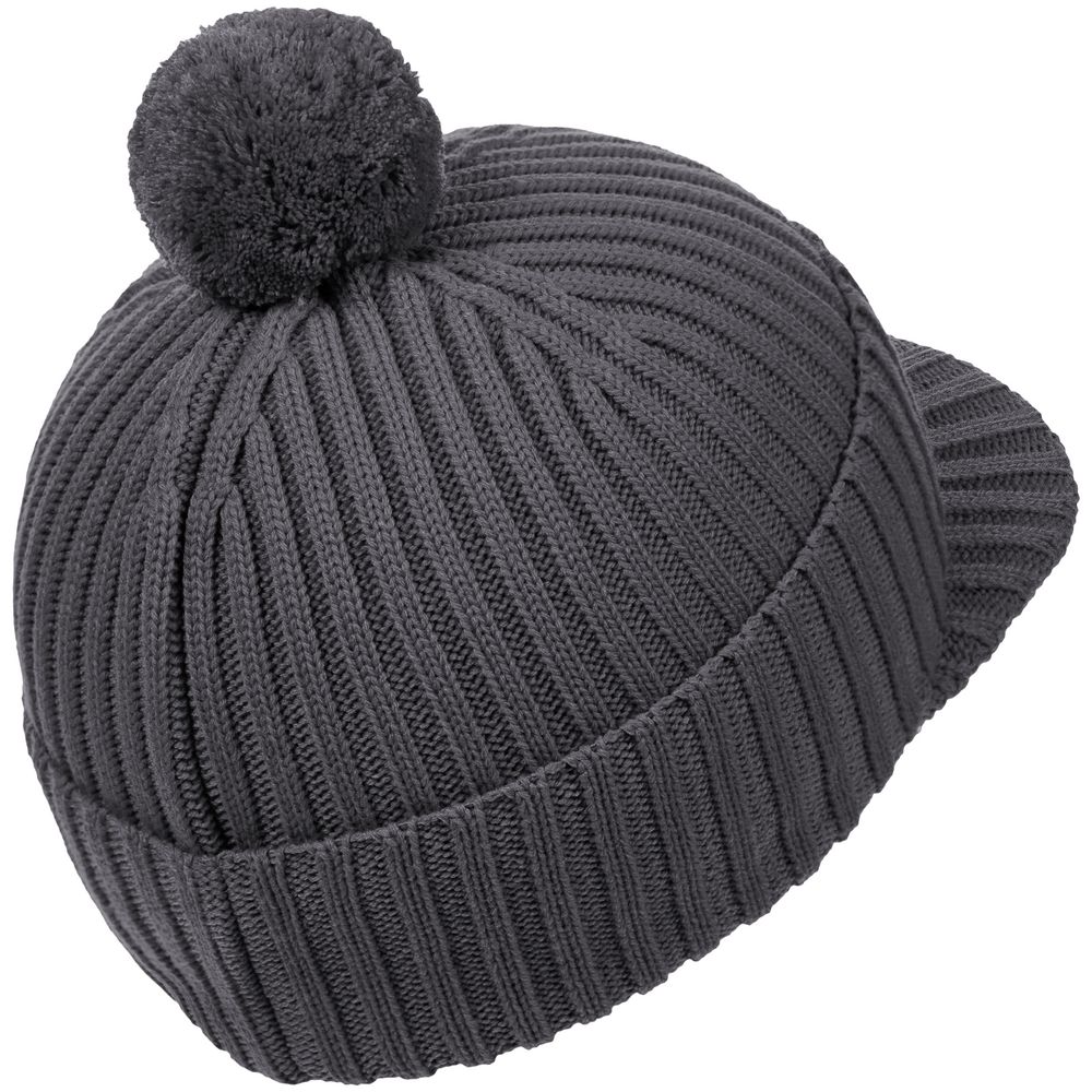 Вязаная шапка с козырьком Peaky фото на сайте Print Logo.