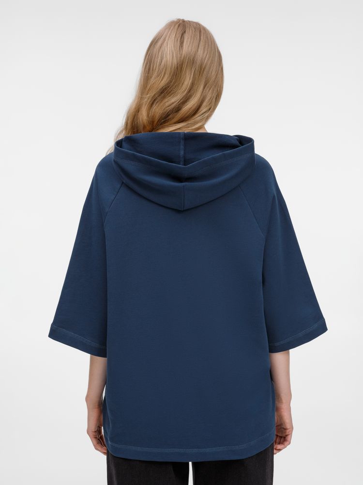 Футболка оверсайз унисекс с капюшоном Neofit, темно-синяя, размер XL/XXL