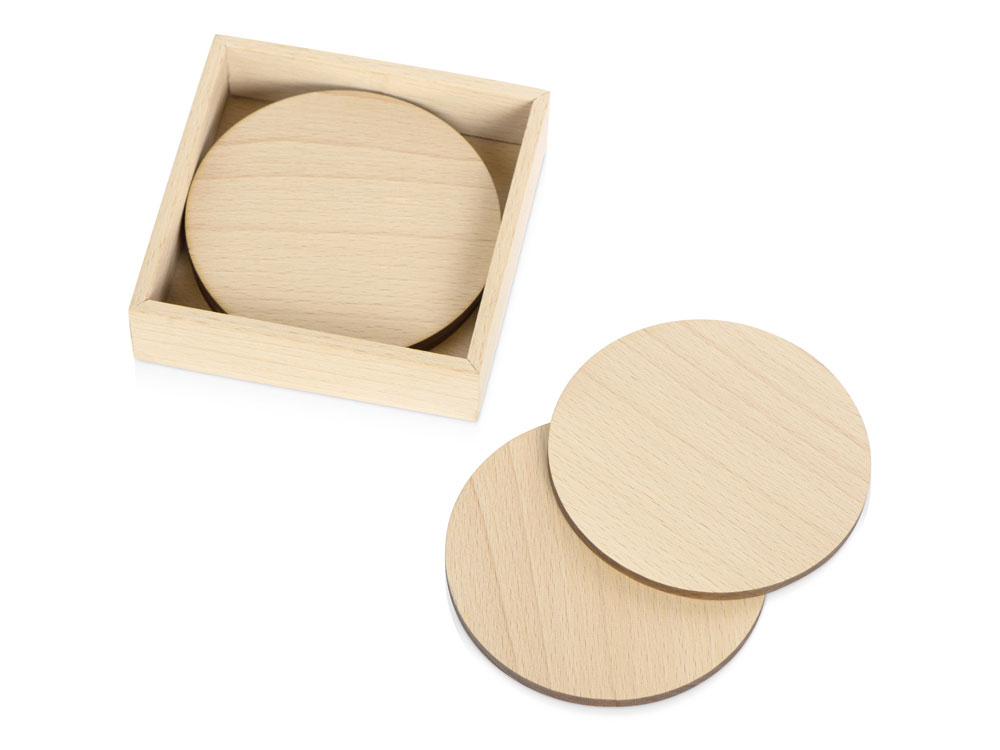 Набор круглых костеров на подставке Drink с логотипом  | Print Logo