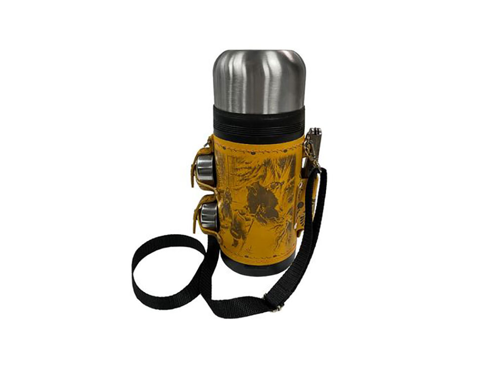 Термос в кожаном чехле с логотипом  | Print Logo