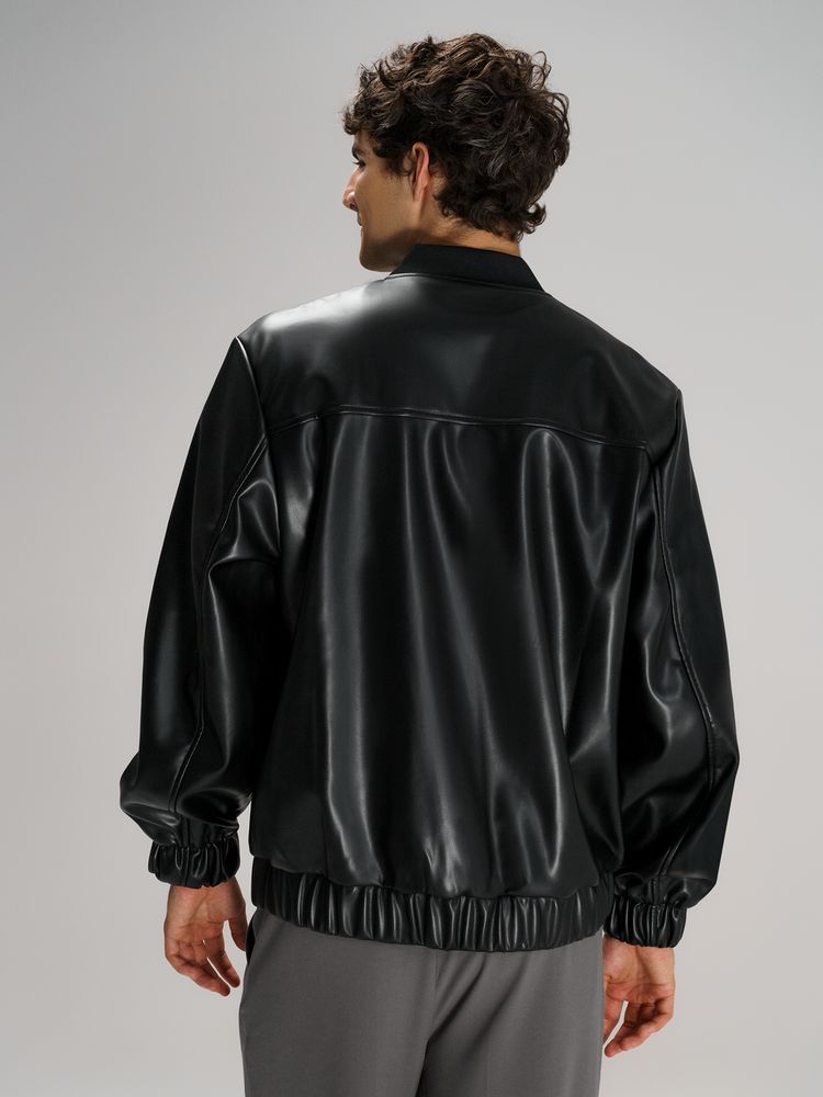 Бомбер из искусственной кожи Univer фото на сайте Print Logo.