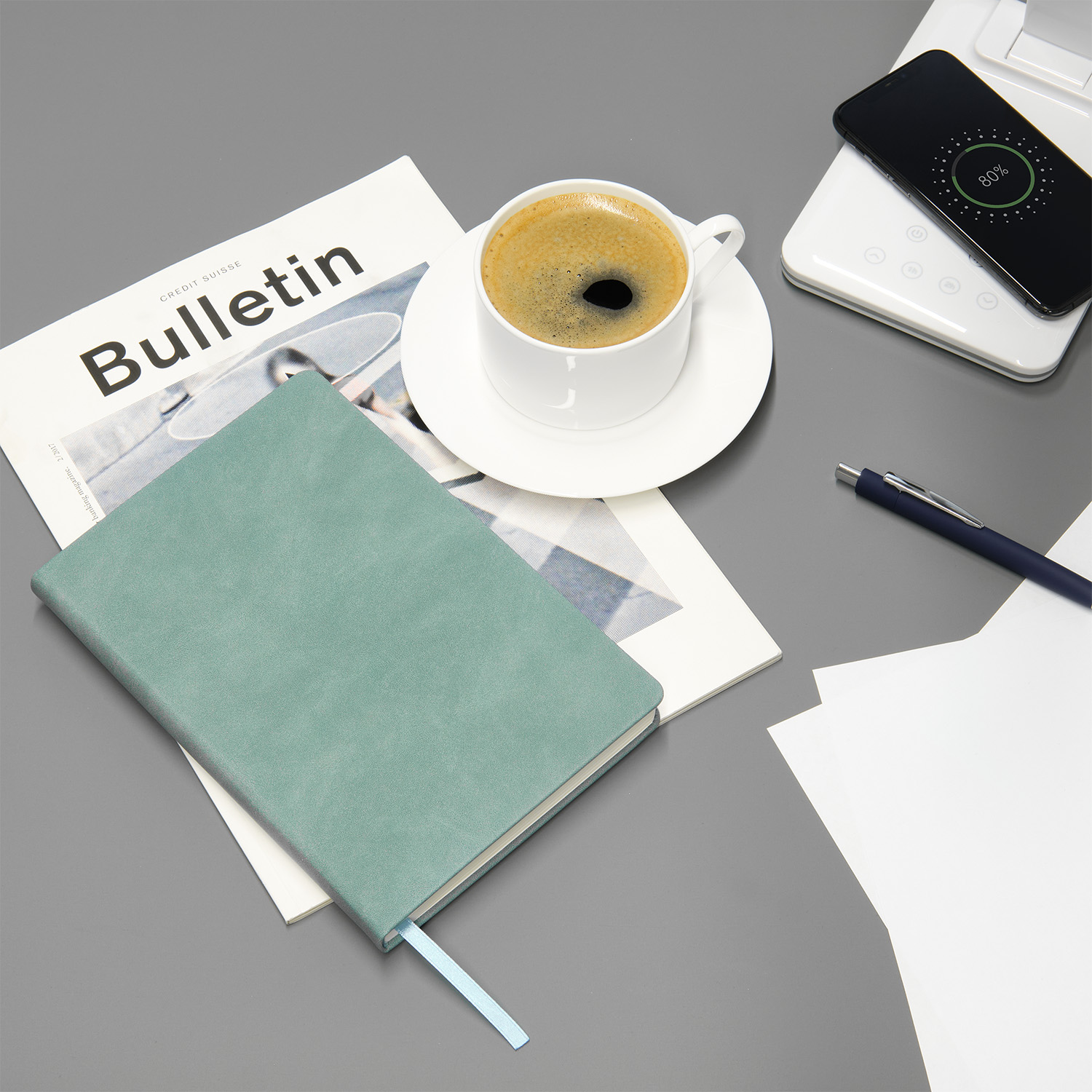 Ежедневник Стелла (Stella) недатированный с магнитом на обложке, бирюзовый