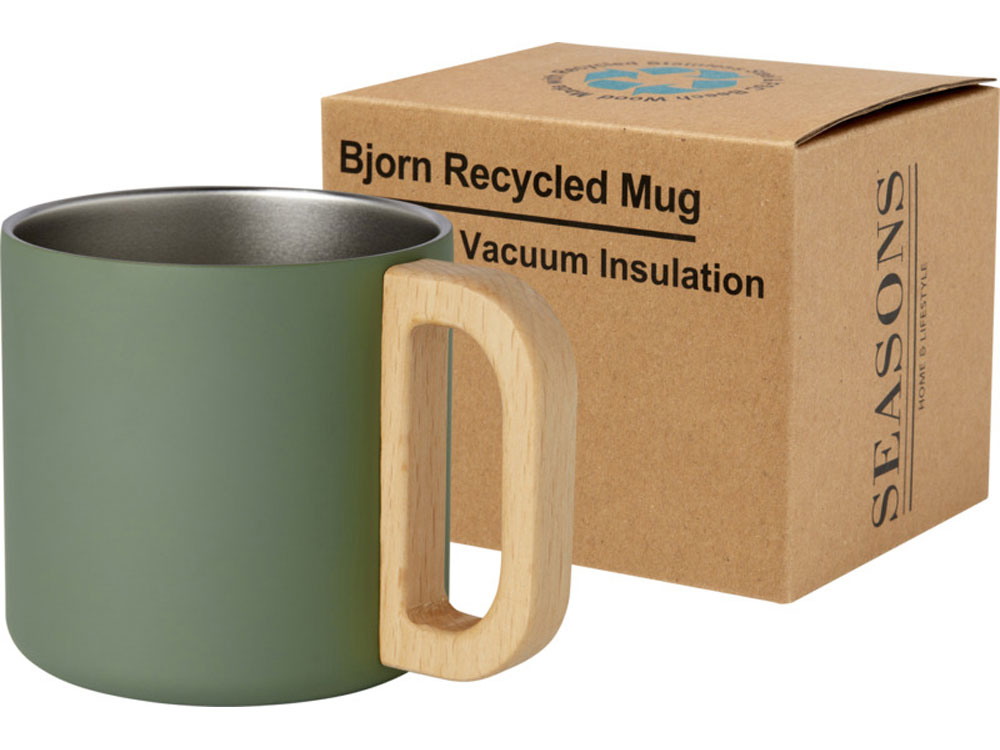 Кружка Bjorn объемом 360 мл с медной вакуумной изоляцией, зеленый яркий (Р)