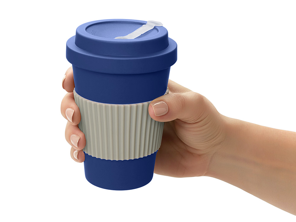 Термокружка Muffin из натуральных волокон, темно-синий