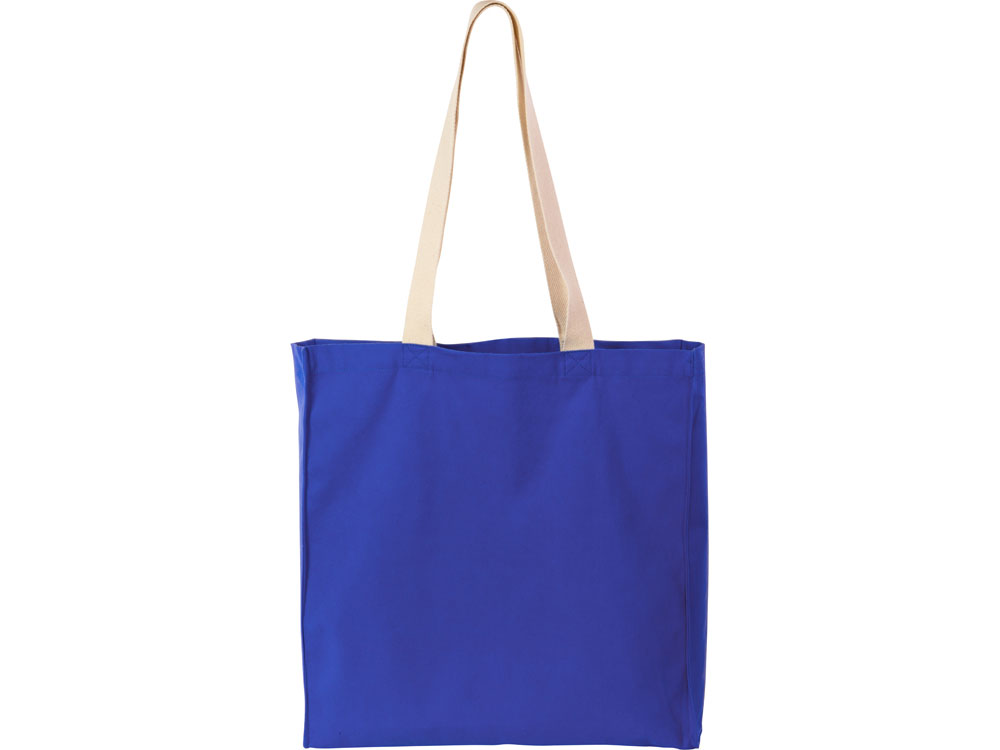 Сумка Donny из хлопка с донной складкой и парусиновыми ручками, синий