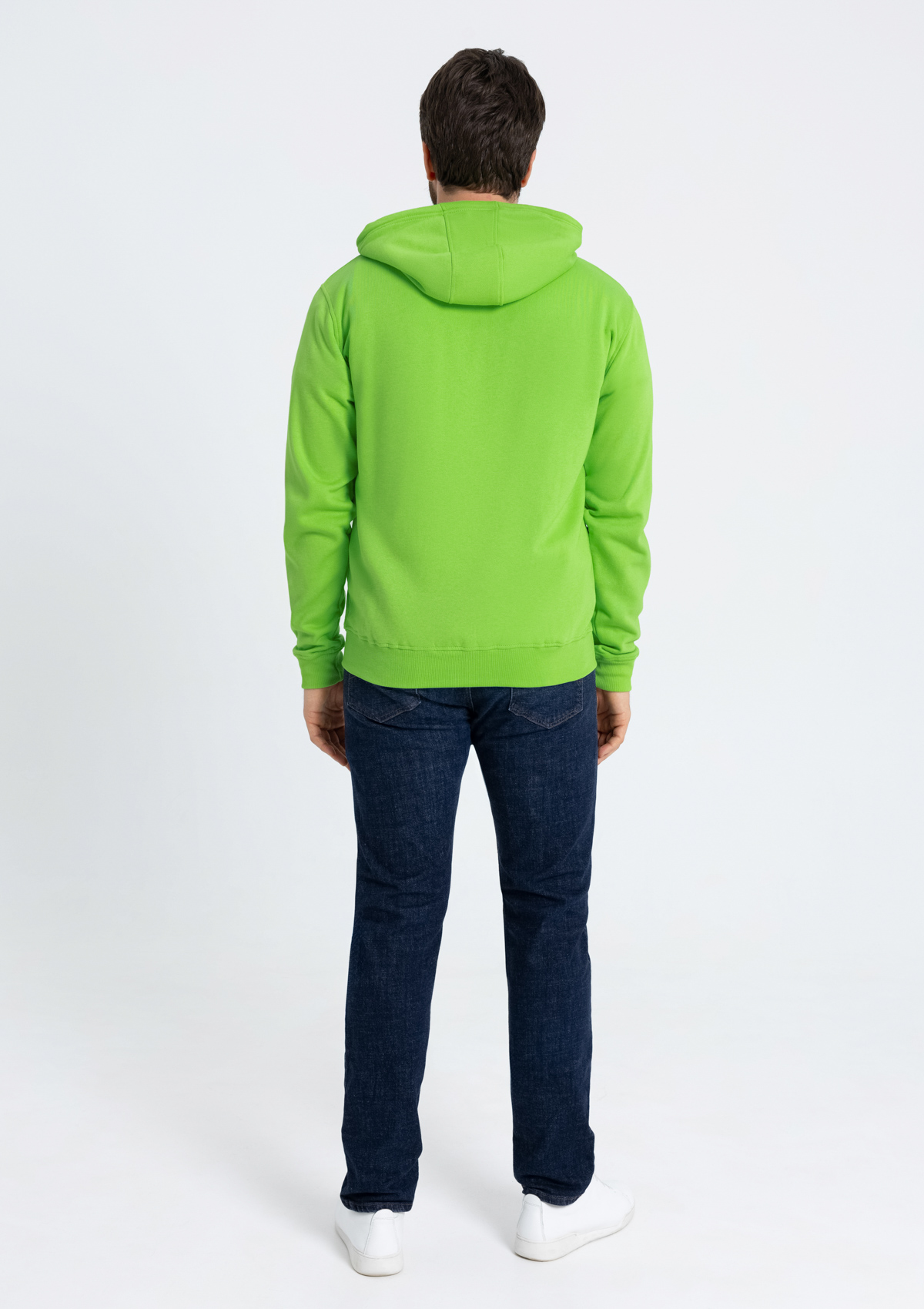 Толстовка мужская STAN с капюшоном на молнии футер с начёсом 280, 17, Ярко-зелёный,  (26)  (52/XL)